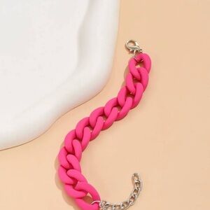 Vibrant Pink Chain Bracelet